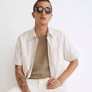 NWT Madewell Hemp-Cotton Perfect Short-Sleeve Shirt